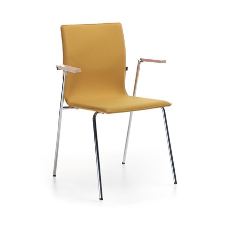 Chaise de conférence Orte OT 220 avec accoudoirs rembourrée jaune