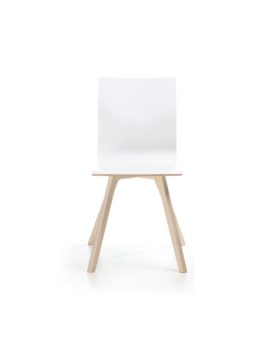 Chaise de réunion Orte avec piètement bois design contemporain de face