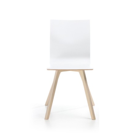 Chaise de réunion Orte avec piètement bois design contemporain de face