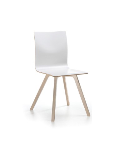 Chaise Orte en bois blanc et de chêne clair pour espaces collaboratifs en Suisse