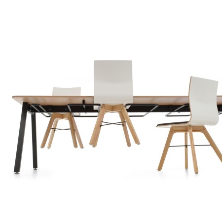 Chaises suspendables Orte en bois blanc et chêne naturel