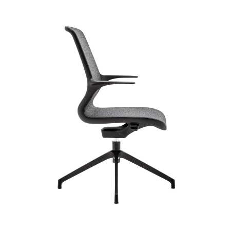 Chaise de réunion pivotante design en résille respirante Ovidio de profil