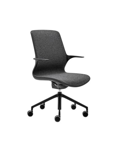 Chaise de bureau pivotante en tissu avec roulettes design Ovidio.