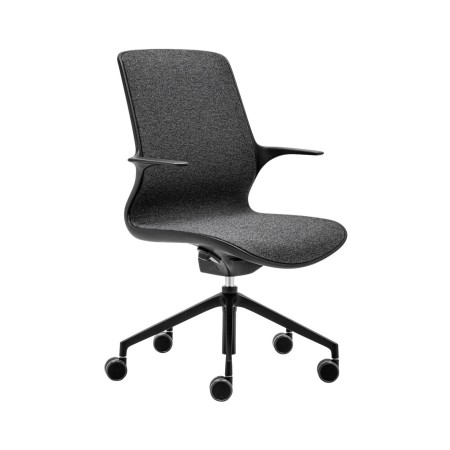 Chaise de bureau pivotante en tissu avec roulettes design Ovidio.