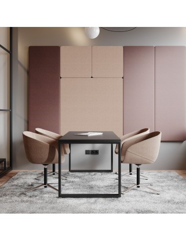 Salle de réunion simple à Berne avec fauteuil de réunion confortables Oxco avec assise beige et pieds étoile