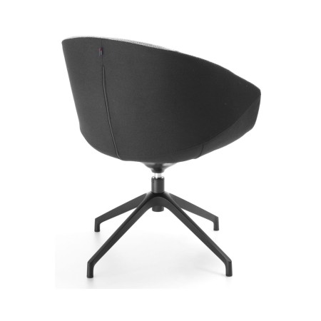 Chaise de réunion pivotante Oxco assise enveloppante noire de dos