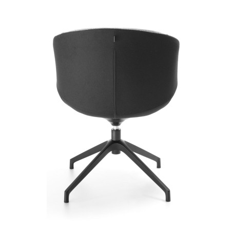 Fauteuil de conférence design Oxco base 4 branches de dos noir