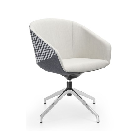 Fauteuil de réunion Oxco OX 4R pivotant rembourré noir et blanc