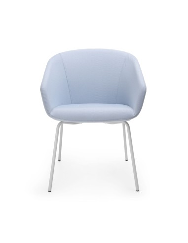 Chaise d’accueil professionnelle Oxco avec assise confortable blanche