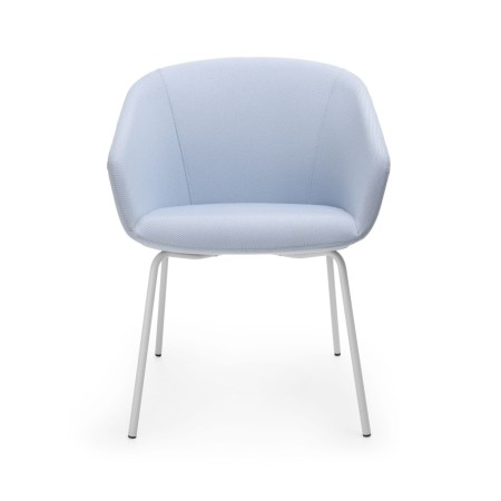 Chaise d’accueil professionnelle Oxco avec assise confortable blanche