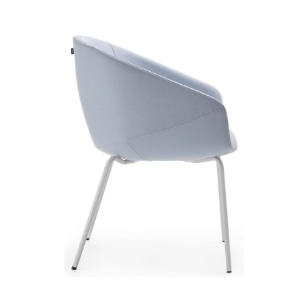 Chaise de réunion et d’accueil rembourrée au design contemporain de profil