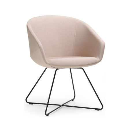 Chaise de conférence OX 290 piètement métallique croisé et assise rembourrée