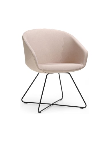 Chaise de conférence OX 290 piètement métallique croisé et assise rembourrée