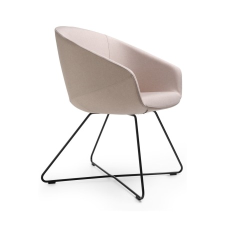 Chaise de réunion confortable à coque enveloppante Oxco de profil