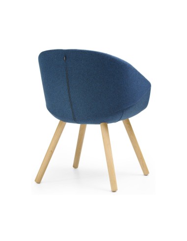 Chaise Oxco bleue de dos pour espaces exigeants d'entreprise suisse pour réunion et salle d'attente