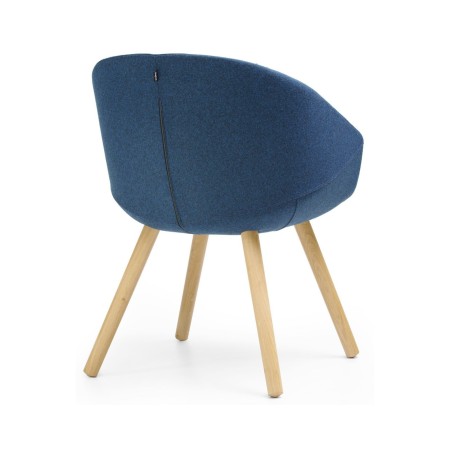 Chaise Oxco bleue de dos pour espaces exigeants d'entreprise suisse pour réunion et salle d'attente