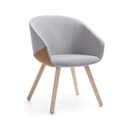 Fauteuil de réunion lounge en bois massif design bicolor Oxco pour espaces pros suisses