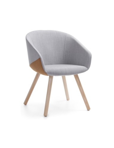 Fauteuil de réunion lounge en bois massif design bicolor Oxco pour espaces pros suisses
