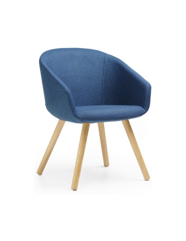 Fauteuil de réunion lounge en bois massif Oxco haut de gamme bleu