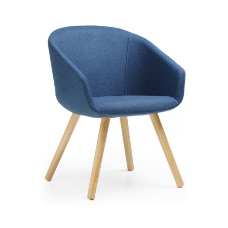 Fauteuil de réunion lounge en bois massif Oxco haut de gamme bleu