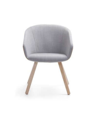 Fauteuil de réunion lounge OX W 740 en bois massif de face