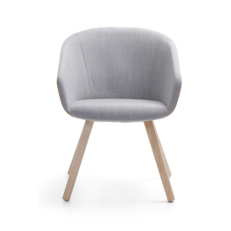 Fauteuil de réunion lounge OX W 740 en bois massif de face