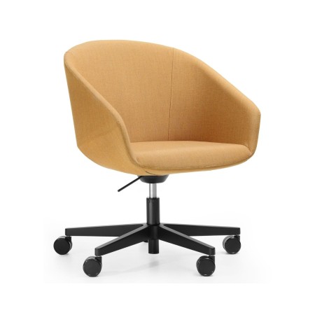 Fauteuil de réunion pivotant OX 102 avec réglage en hauteur tissu brun