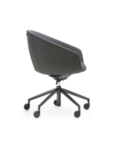 Chaise de réunion pivotante OX 5R avec réglage en hauteur de profil noir