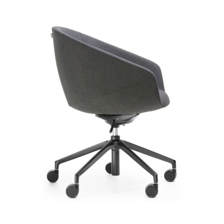 Chaise de réunion pivotante OX 5R avec réglage en hauteur de profil noir