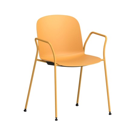 Chaise Relief 4 pieds avec accoudoirs et coque plastique