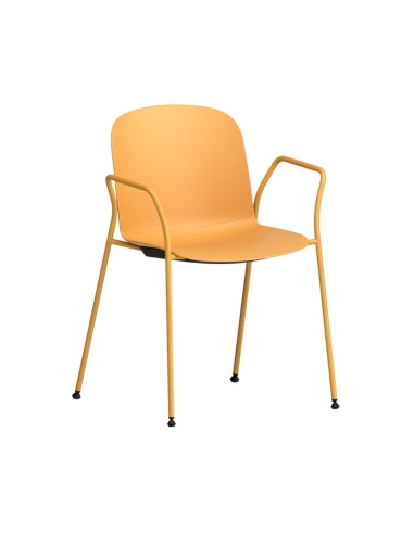 Chaise Relief 4 pieds avec accoudoirs et coque plastique