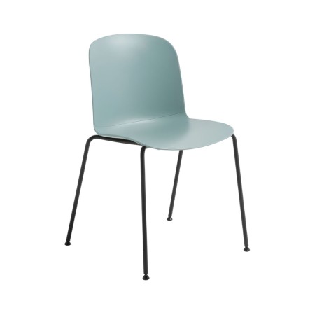 Chaise Relief bleu avec pieds en acier noir - salle de réunion