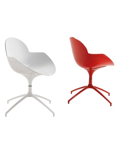 Chaise Cookie en plastique et acier piètement étoile - chaise de bureau pivotante