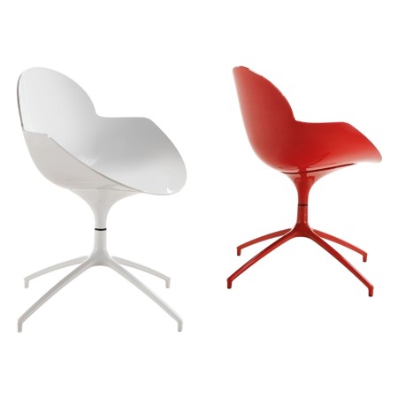 Chaise Cookie en plastique et acier piètement étoile - chaise de bureau pivotante
