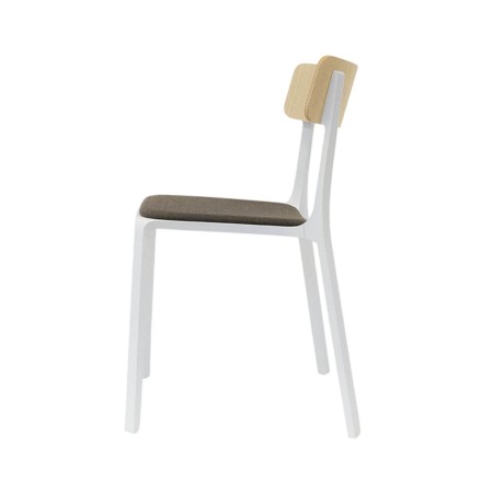 Chaise Ruelle – Confort professionnel avec son coussin d’assise en tissu et son dossier en bois naturel