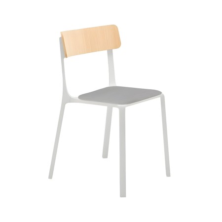 Ruelle – Chaise élégante pour restaurant, combinant bois, tissu et structure métallique résistante