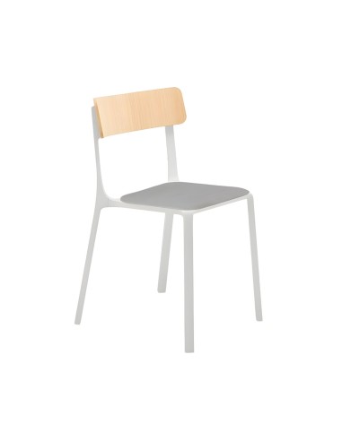 Ruelle – Chaise élégante pour restaurant, combinant bois, tissu et structure métallique résistante