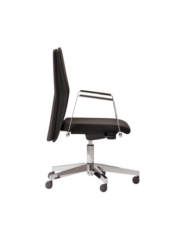 Chaise de conférence design en cuir sur roulettes - Athena - Las Mobili