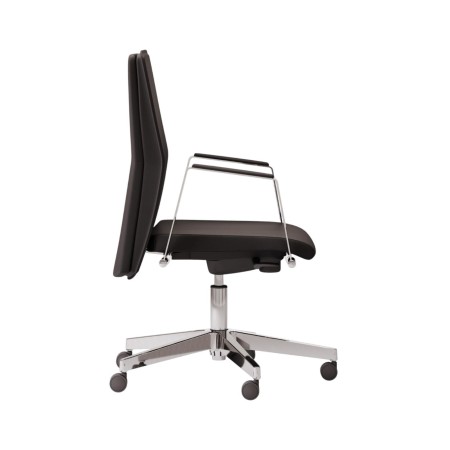 Chaise de conférence design en cuir sur roulettes - Athena - Las Mobili