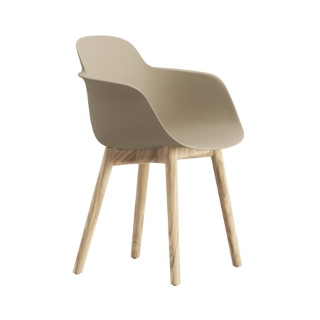 Chaise design avec coque plastique et pieds bois – modèle Sicla