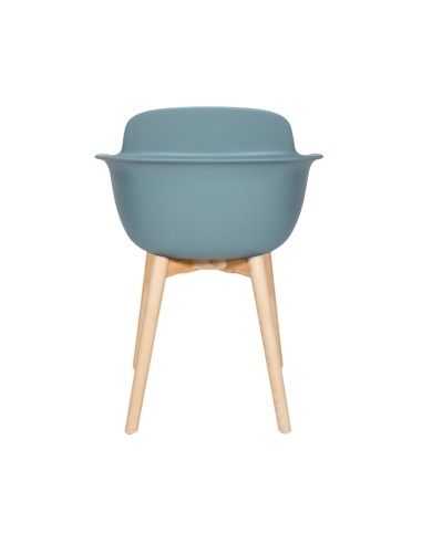 chaise design Sicla pieds bois naturel en plastique bleu