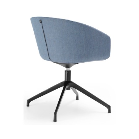 Chaise de réunion pivotante design avec piétement 4 branches en aluminium Oxco en bleu