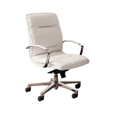 Chaise de réunion en cuir très confortable sur roulettes - Formen - Las Mobili