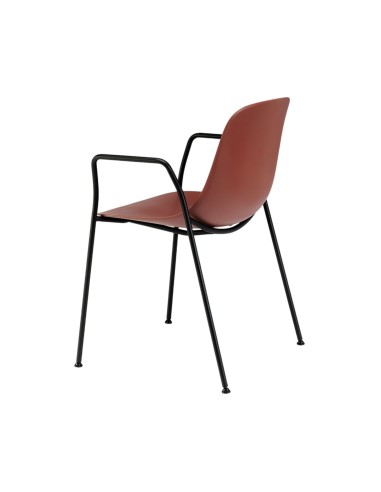 Chaise coque plastique robuste avec accoudoirs