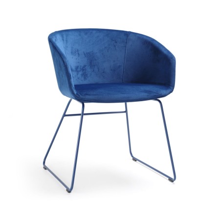 Chaise de réunion élégante OX S 270 structure en tringle velours bleu