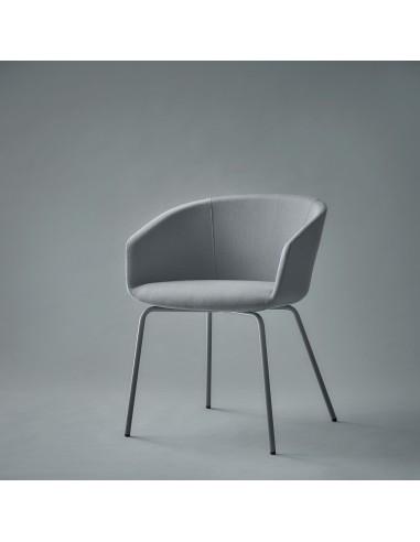 Ambiance moderne avec chaise Oxco bleue avec dossier court et pieds en métal