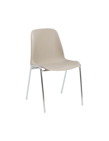 Chaise conférence pas cher empilable taupe - Elena - 3641