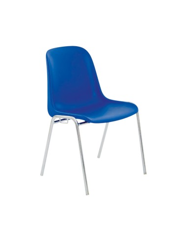 Chaise conférence pas cher empilable bleu - Elena - 3641