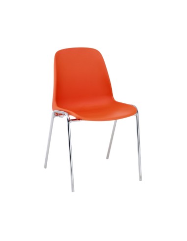 Chaise conférence pas cher empilable orange vif - Elena - 3641