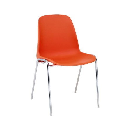 Chaise conférence pas cher empilable orange vif - Elena - 3641